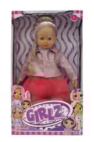 دمية جيرلز فاشن ملابس وردية مع طوق شعر 46 سم - شعر...