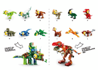 سلوبان قطع تركيب الديناصور 12 شكل- 24 حبة