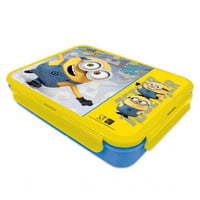 مينيونز صندوق غداء بلاستيكي 3 أقسام للأطفال ، متعد...