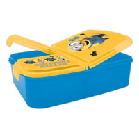 مينيونز صندوق غداء بلاستيكي 3 أقسام للأطفال ، متعد...