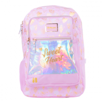 بوز شنطة ظهر بطبعات قلوب للطلاب مقاس 17.5 بوصة ، ج...