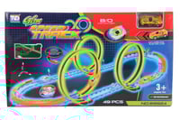 مجموعة مضمار السباق المضيء 49 قطعة مع سيارة كهربائ...