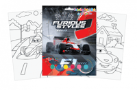 طقم التلوين سيارات سباق بنمط الأرقام