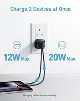 شاحن جداري انكر 323 بقوة 33 واط بمنفذ تايب سي ومنف...