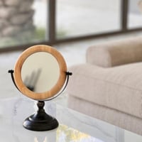 مرايا معدن بحواف خشبية