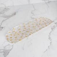 صحن تقديم زجاج بلمسة ذهبية انيقة