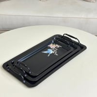 صينية تقديم معدن بلون اسود