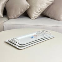 صينية تقديم معدن بلون بيج