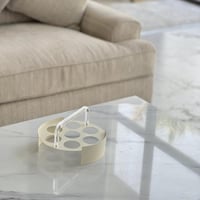 حامل فناجيل معدن بمسكة اكريلك بيج