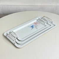 صينية تقديم معدن بلون بيج