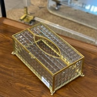 علبة مناديل زجاج