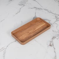 صينية تقديم بلاستيك بشكل خشبي مميز