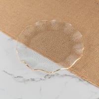 صحن زجاج شفاف بأطراف ذهبيه