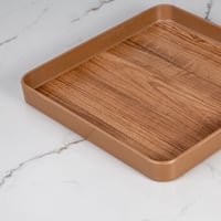 صينية تقديم بلاستيك بشكل خشبي مميز