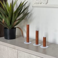 حامل شمع بطبقة جلد