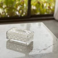 علبة مناديل زجاج