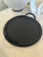 صينية تقديم معدن اسود