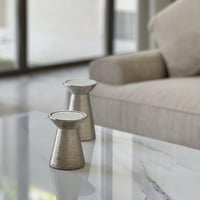 حامل شمع سيراميك فضي