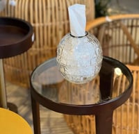 علبة مناديل زجاج