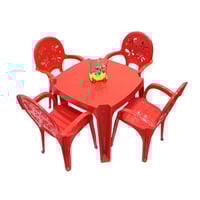 طقم طاولة و 4 كراسي احمر