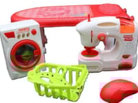 درزن غسالة مع خياطة وطاولة