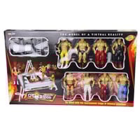 مجموعه مصارعين مع حلبه كبير