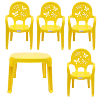 طقم طاولة و 4 كراسي اصفر