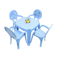 طقم طاولة و 4 كراسي ازرق