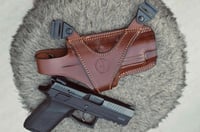 جراب كتف جلدي أفقي فاخر بمخزن مفرد