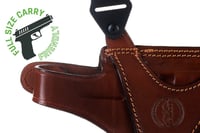 جراب كتف جلدي أفقي فاخر بمخزن مزدوج