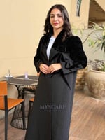 عبايه بليزر مبطن شتويه قماش شاكيرا مكسر مع مخمل