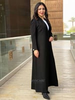 عبايه بليزر مبطن قماش رموش على كسرات