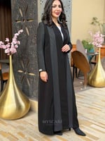 عبايه بليزر مبطن قماش رموش ياباني مع قماش جاكار