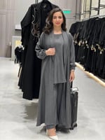 طقم عباية للسفر والدوام من اربعة قطع لون فيراني