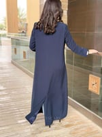 عبايه بليزر مبطن قماش رموش على كسرات