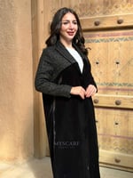 عبايه بليزر مبطن قماش مخمل مع قماش شانيل