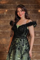 فستان سهرة أنيق بصدر مكشوف بتصميم الأوف شولدر، يبر...