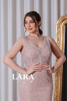 فستان سهره فخم مزين بالترتر اللامع