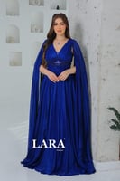 فستان سهرة شيفون حرير نيلي