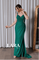 فستان سهرة علاق تل بفتحه جانبية