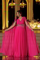 فستان شيفون باكمام طويله