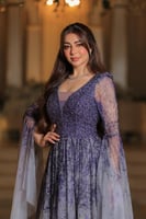 فستان سهرة ملكي مستوحى من سحر الطبيعة موف، بتطريز...