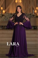 فستان سهرة فاخر بلون ليلكيي مرصع بالخرز