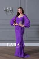 فستان ناعم تل لون بنفسجي