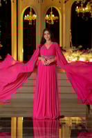 فستان شيفون باكمام طويله