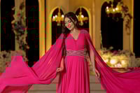 فستان شيفون باكمام طويله