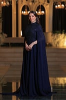 فستان شيفون تطريز بلون كحلي