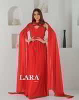 فستان تل سهرة مطرز الصدر