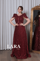 فستان سهرة فخم مزين بالترتر اللامع