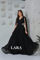 فستان سهرة ناعم فصوص من الخصر